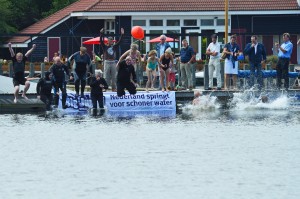 Jaarlijkse Big Jump tweede zondag in juli in gebied het Twiske